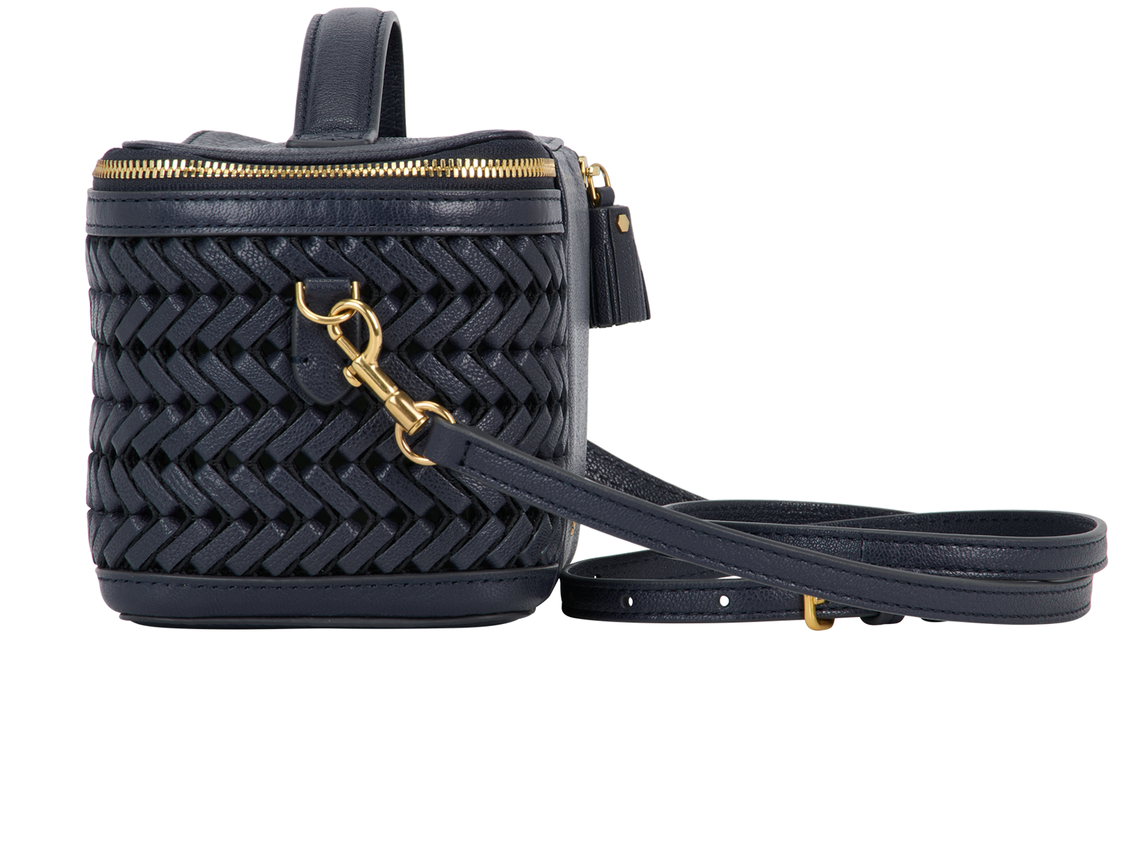 Anya Hindmarch Make Up Bag, &pound;175, Accessories, Blue, Leather, Bottom view